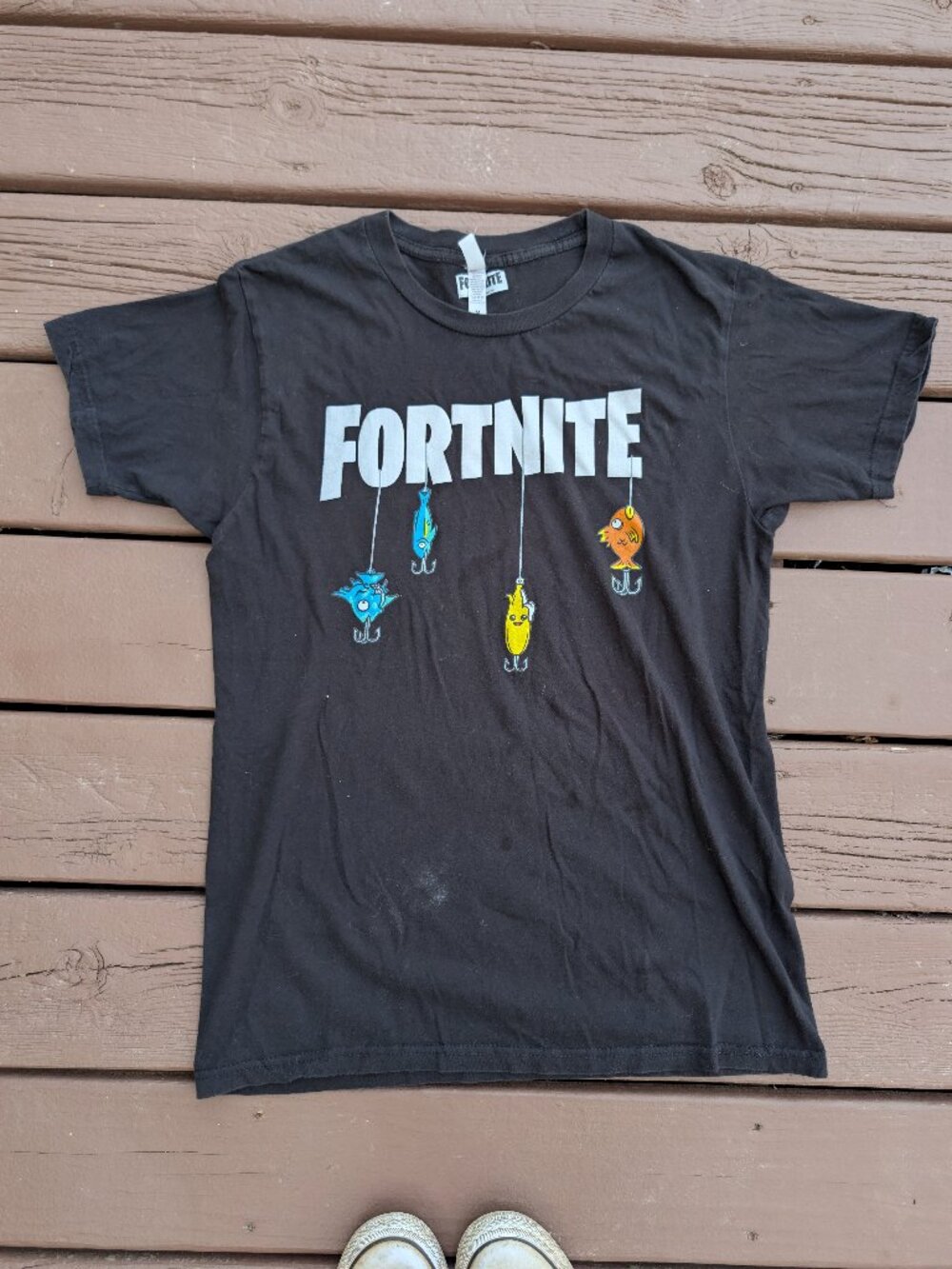 Fortnite Fishing Lure Graphic T-Shirt Black Size M Epic Games